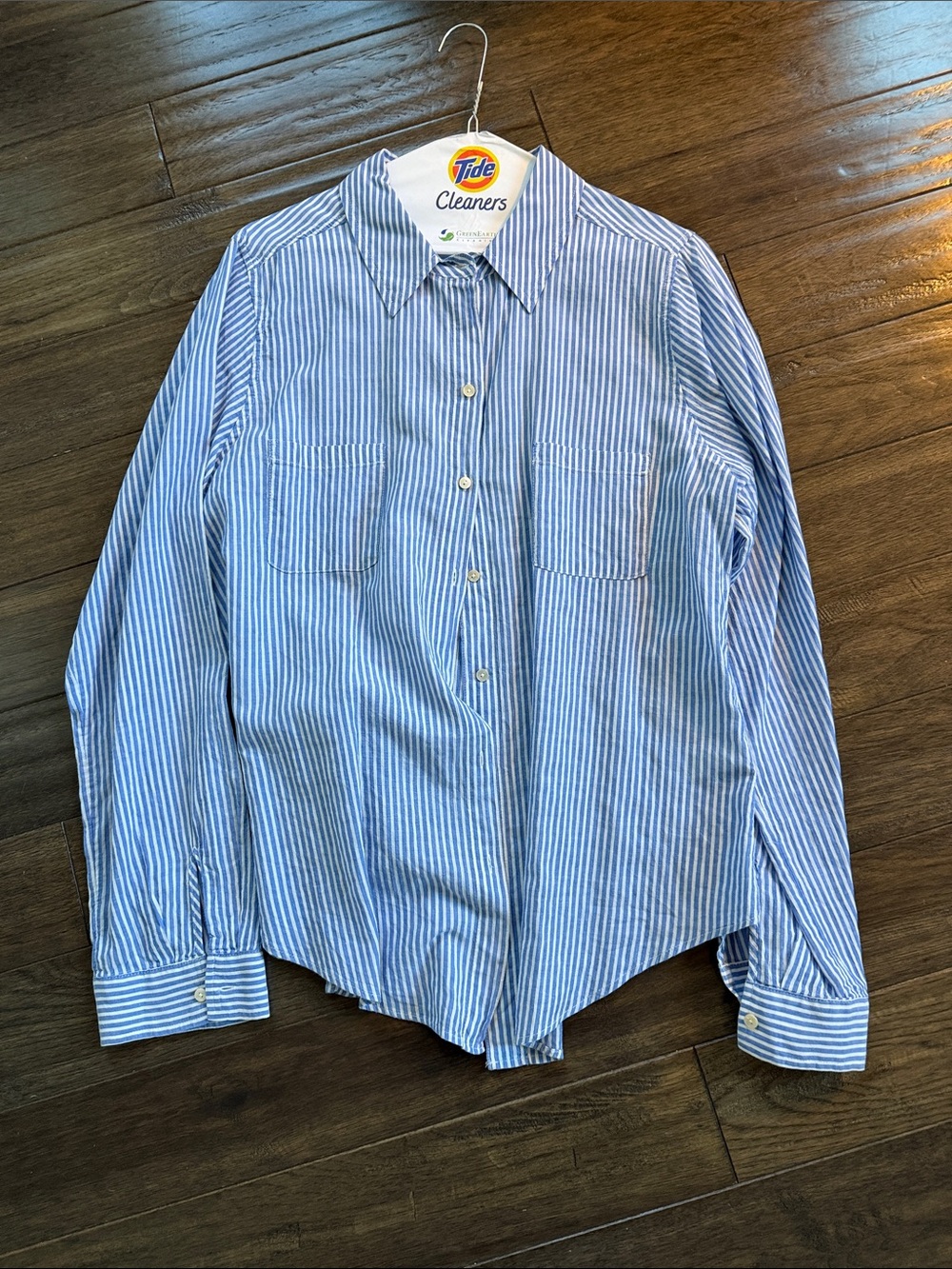 Lilly Pulitzer Blue and White Striped Button-Down Shirt